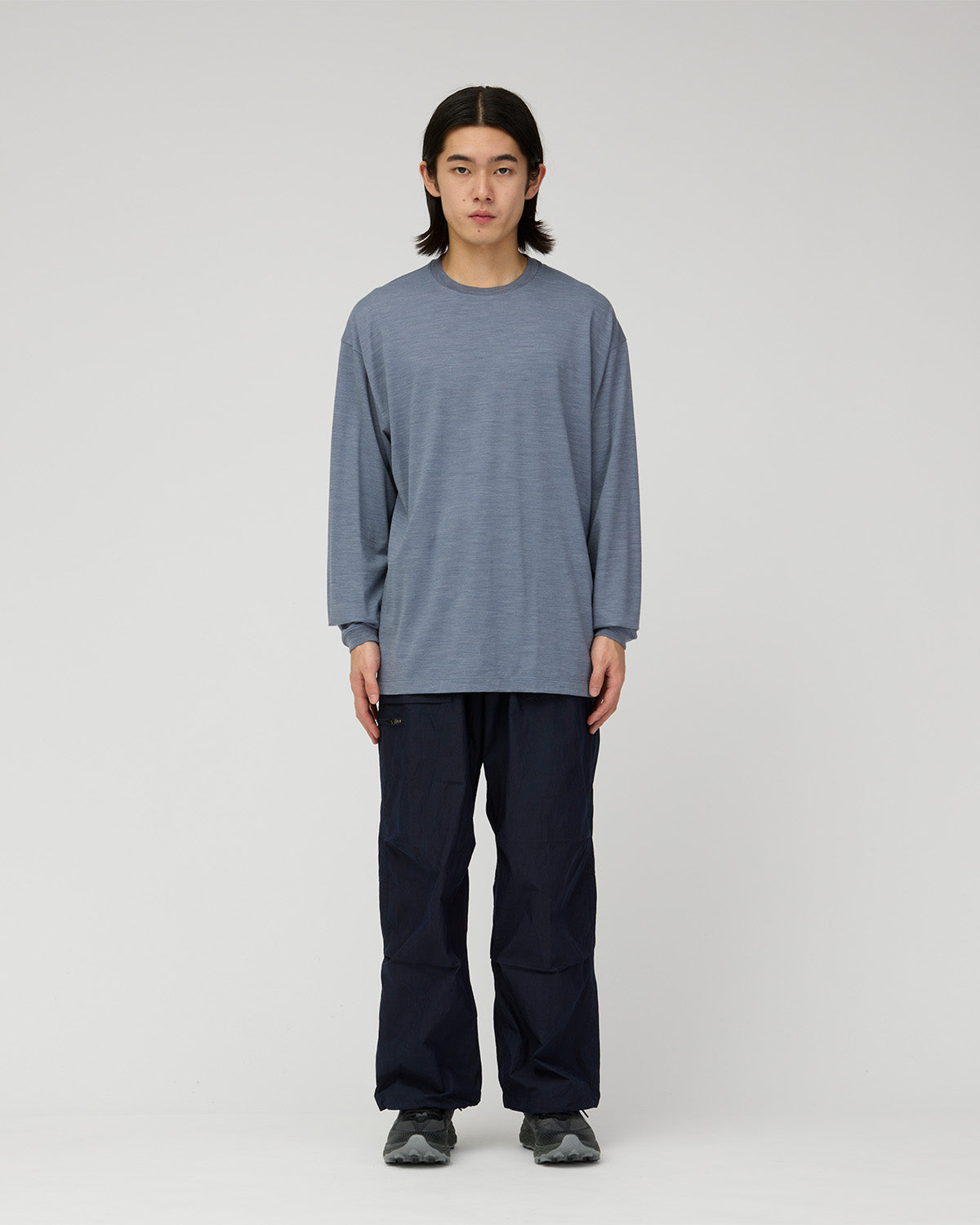 ⁣⁢Chandail À Manches Longues En Laine Et Nylon Ondulé⁤⁣