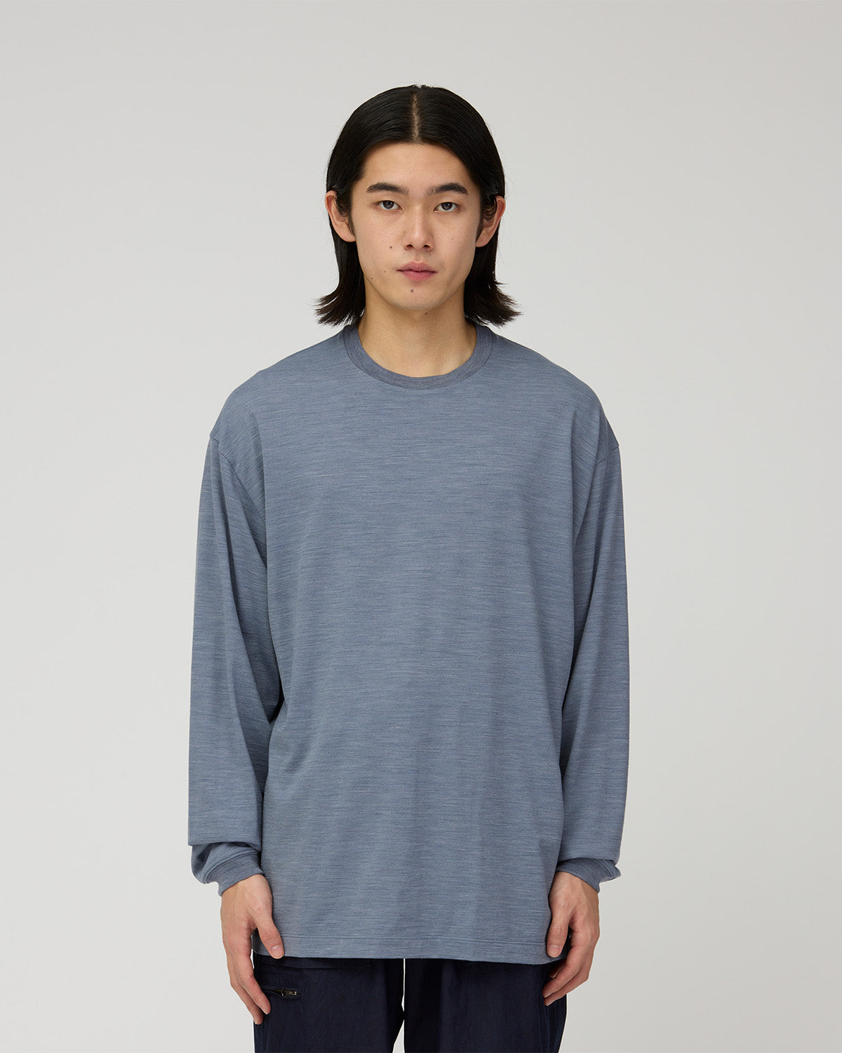 ⁣⁢Chandail À Manches Longues En Laine Et Nylon Ondulé⁤⁣