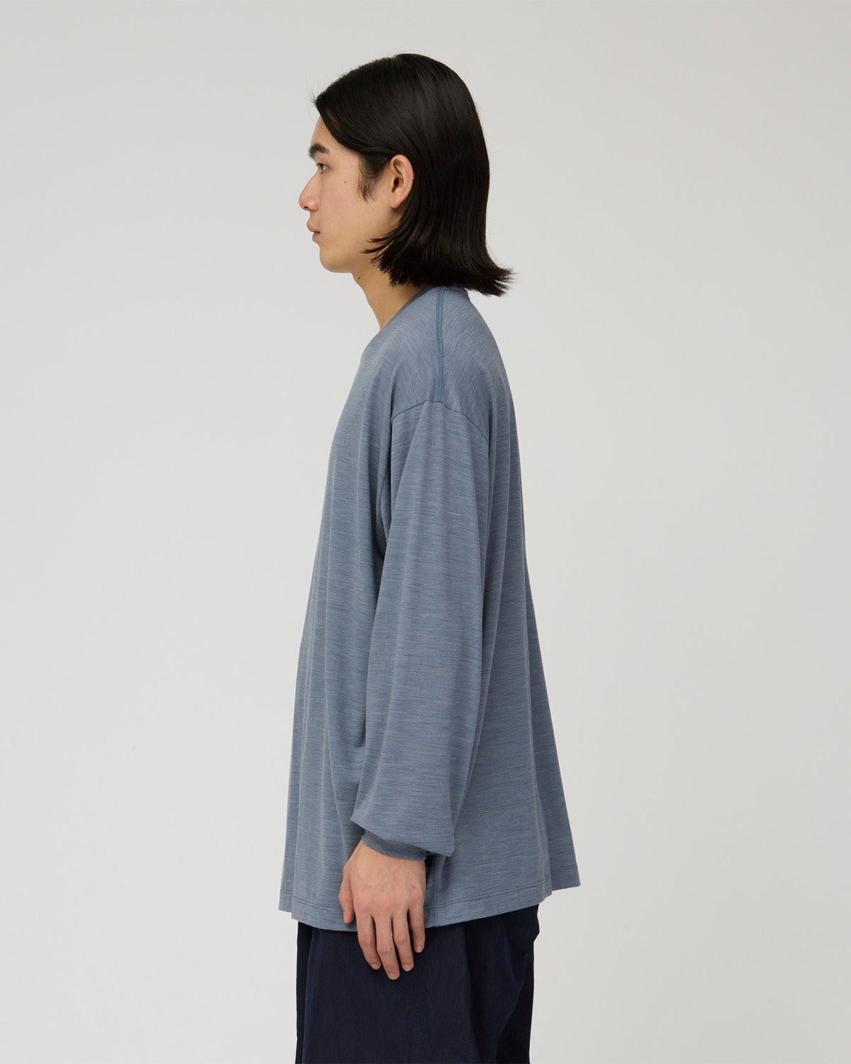 ⁣⁢Chandail À Manches Longues En Laine Et Nylon Ondulé⁤⁣