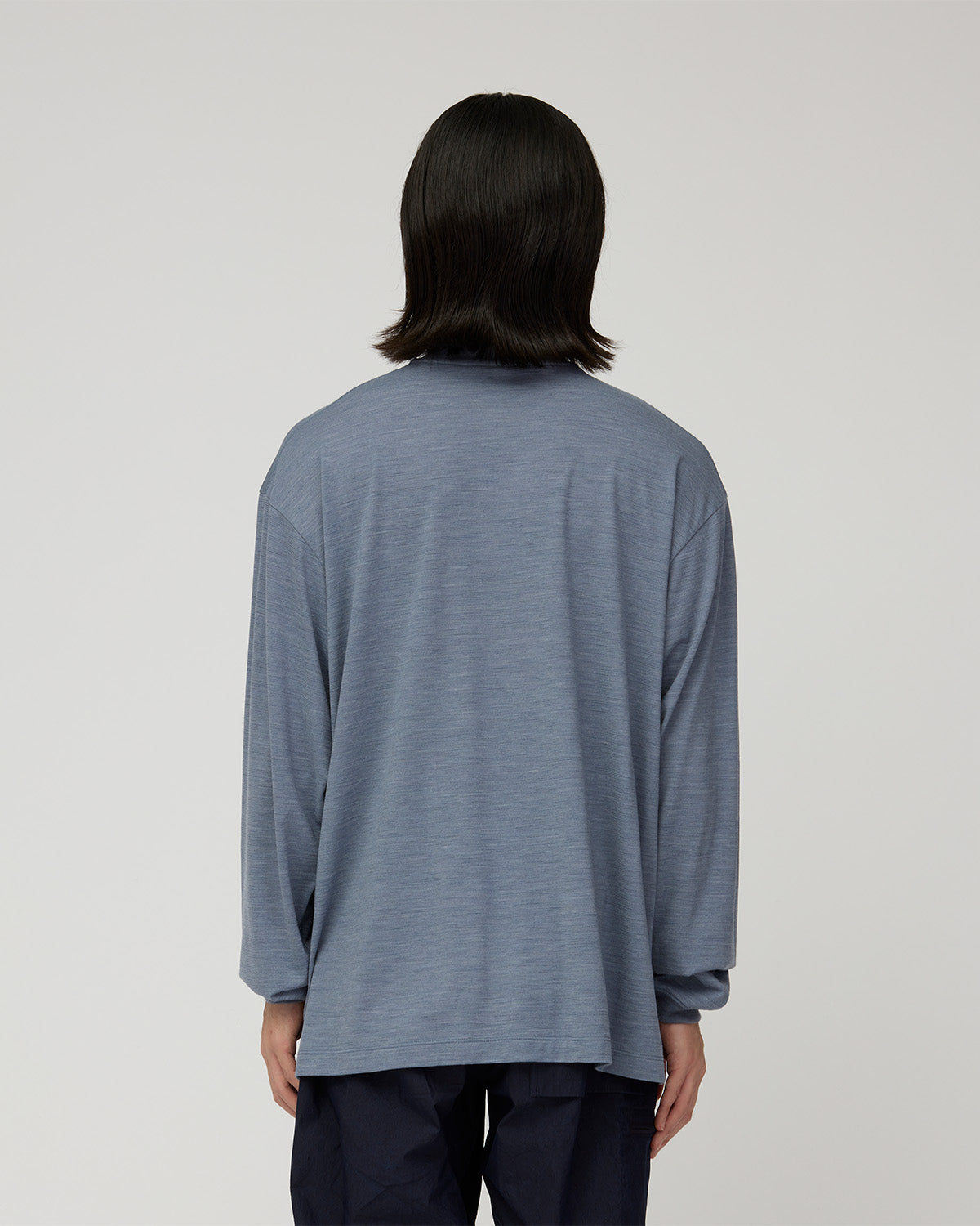 ⁣⁢Chandail À Manches Longues En Laine Et Nylon Ondulé⁤⁣