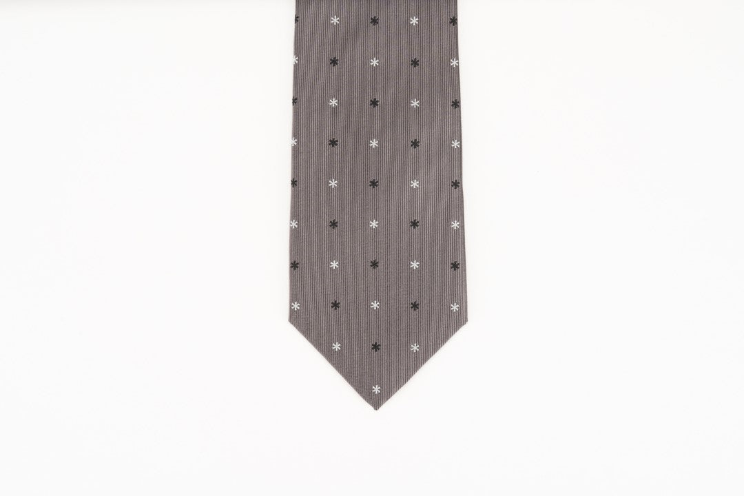 ⁣⁢Cravate Grise À Motif D'Astérisque Snow Peak⁤⁣